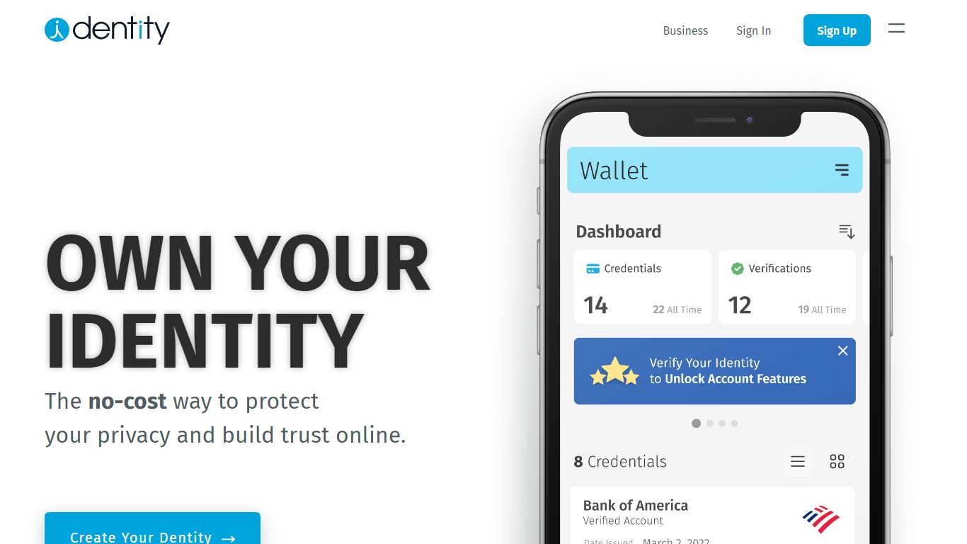 Online ID Verification - Digital Identity Wallet - Dentity